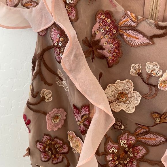 Botanic Butterflies Butterfly Bug Sequin Flutter Coquette Trendy Hip Mini Dress - Picture 10 of 13